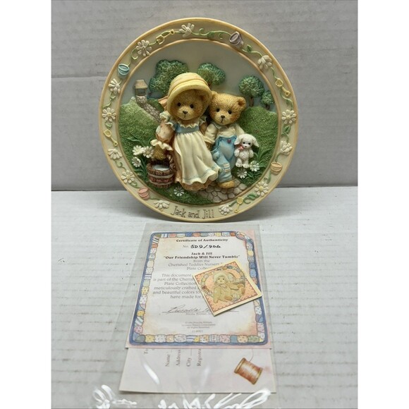 Cherished Teddies Jack And Jill Nursery Rhyme 3D Plate #114901-1994 - Picture 1 of 9